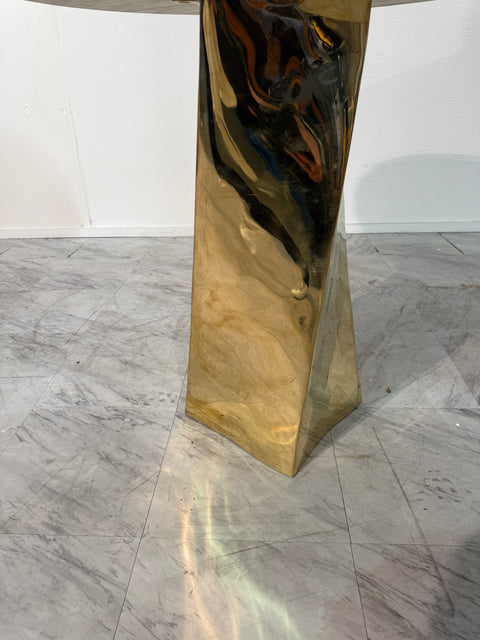 Lapis Lazuli and Bronze Pedestal Table by Fonderia Artistica Ruocco,