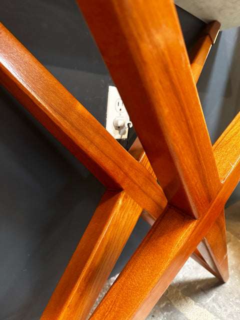 Mid Century Italian Marble and Wood Console, 1980s