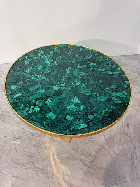 Italian Malachite and Bronze Table by Fonderia Artistica Ruocco, 1990s