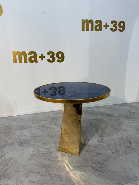 Lapis Lazuli and Bronze Pedestal Table by Fonderia Artistica Ruocco,