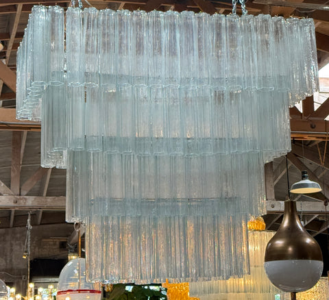 Murano Rectangular Chandelier. 148 "Tiedro" Glass Elements